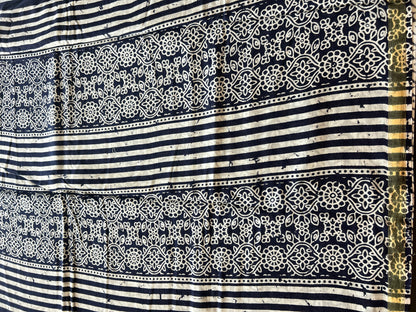 Blue chanderi mul cotton
