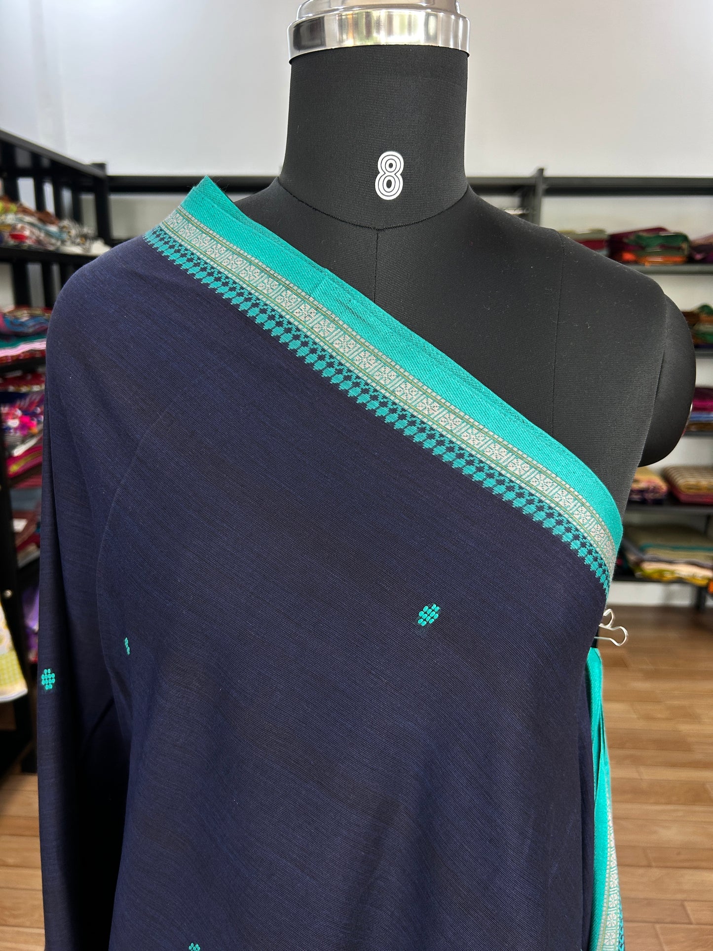 BLUE DHANIAKHALI SAREE