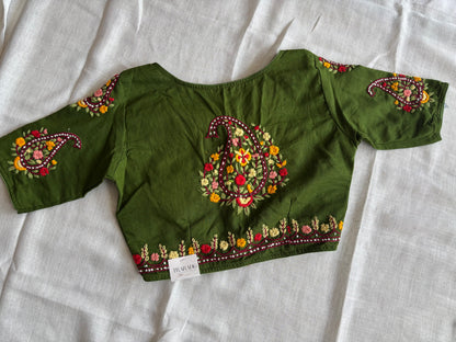 Green Embroidered blouse