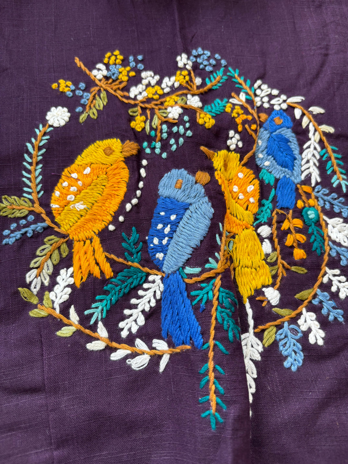 DARK PURPLE EMBROIDERED  BLOUSE