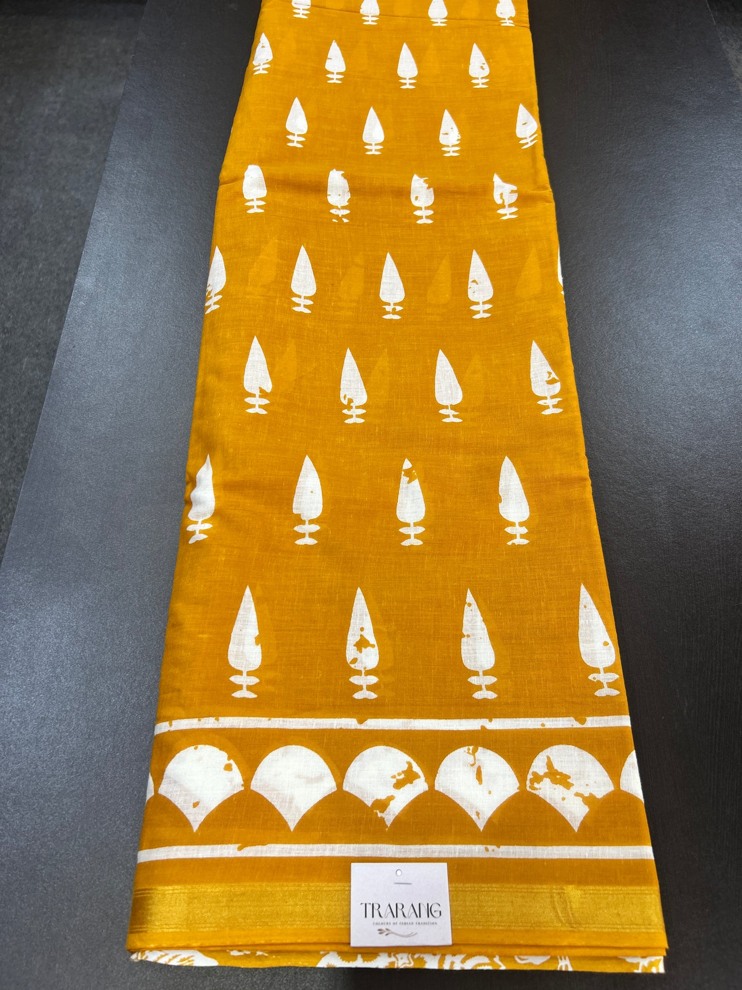 Yellow chanderi mul cotton