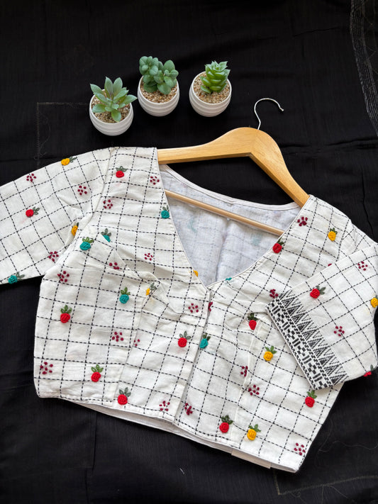 WHITE EMBROIDERED  BLOUSE