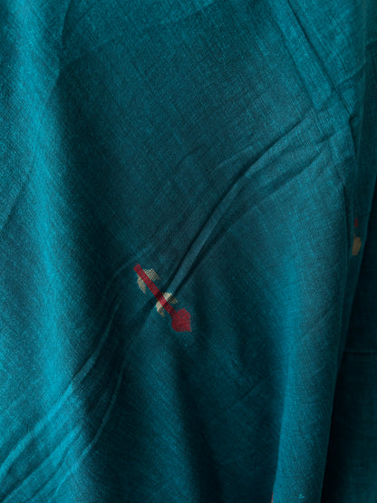 GREEN KHADI JAMDANI SAREE