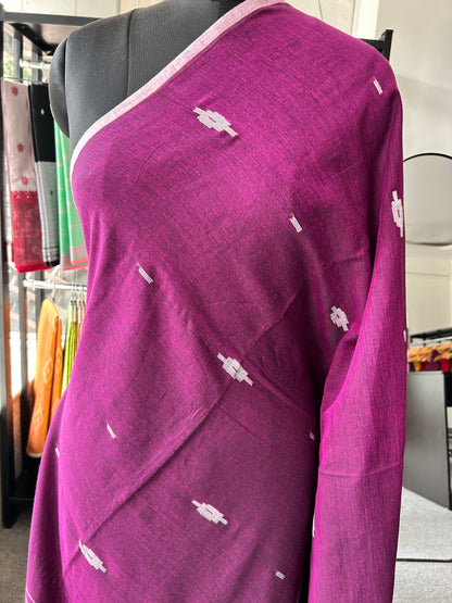 PURPLE MUL JAMDANI SAREE