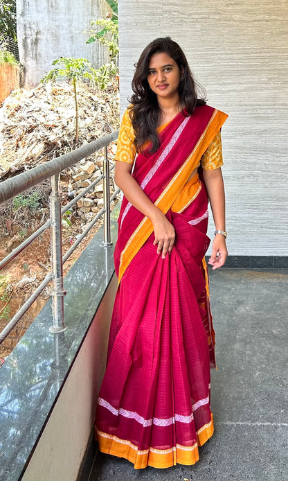 MAROON NARAYANPET SAREE