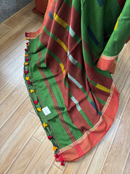 GREEN JAMDANI SAREE