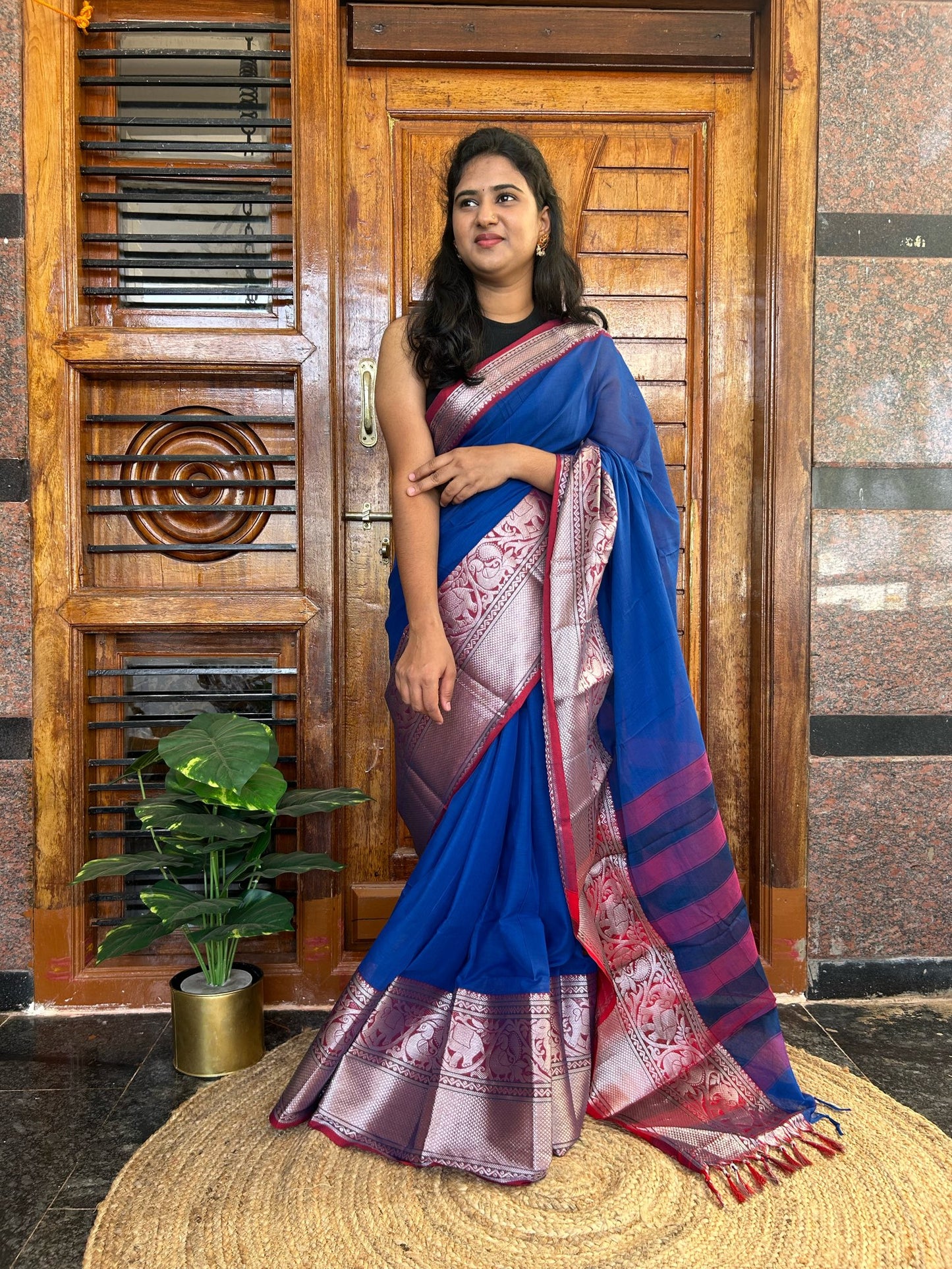 Blue Narayanpet saree.