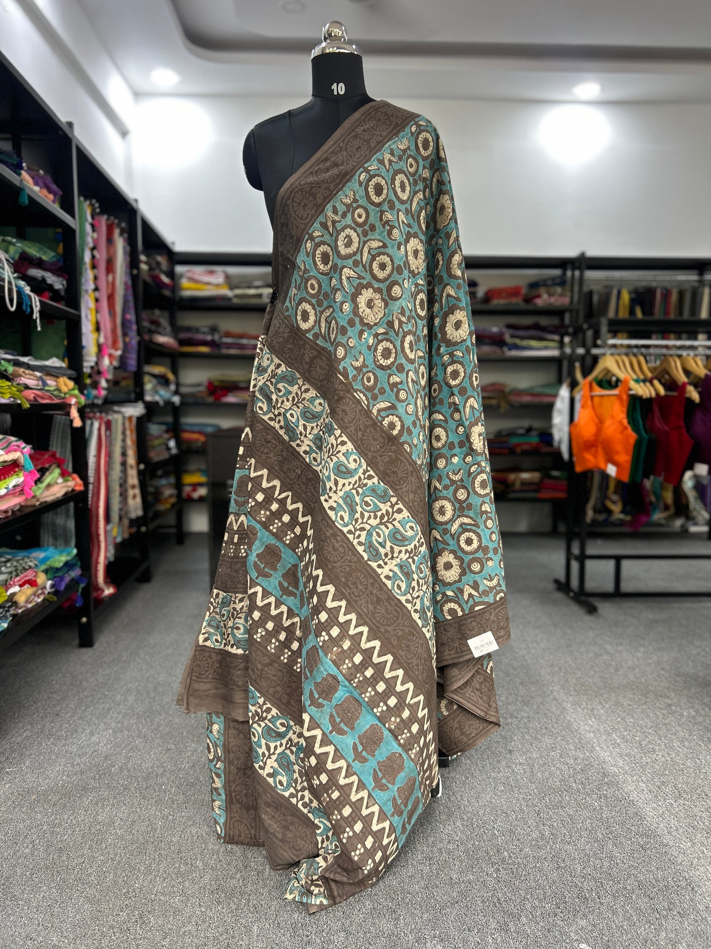 GREEN AJRAKH MUL SAREE