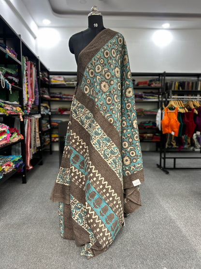 GREEN AJRAKH MUL SAREE