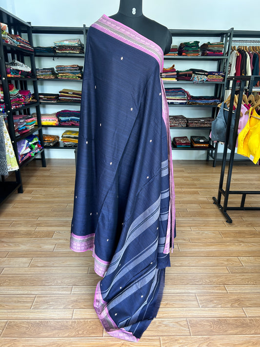 BLUE DHANIAKHALI SAREE