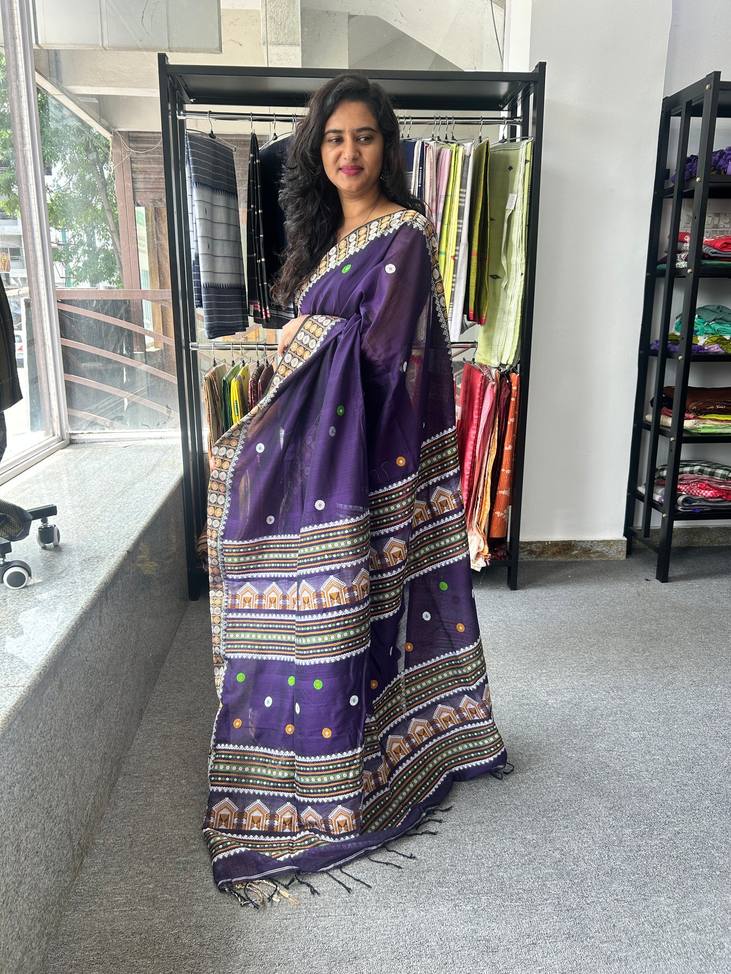 PURPLE MERCERISED SAREE