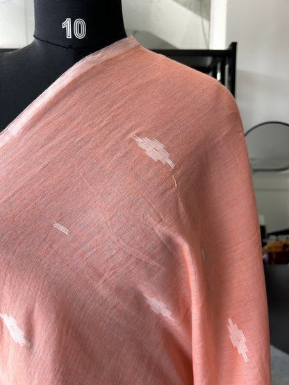 PEACH MUL JAMDANI SAREE