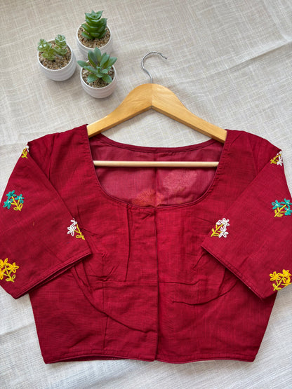 MAROON EMBROIDERED  BLOUSE