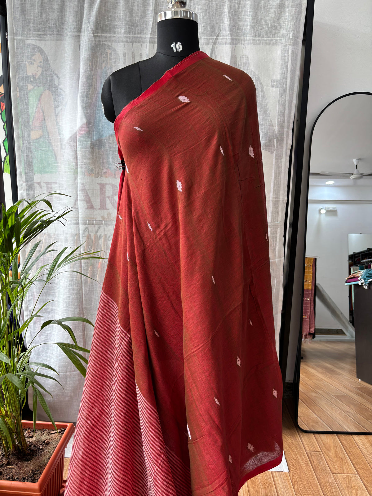 MAROON JAMDANI SAREE