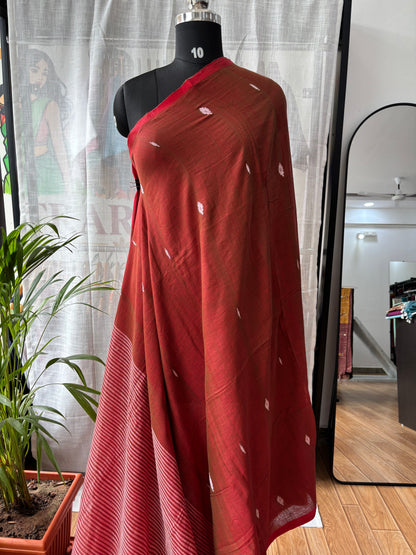 MAROON JAMDANI SAREE