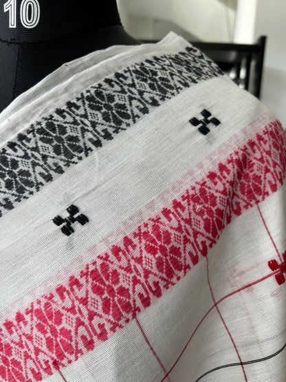 WHITE DHANIAKHALI SAREE