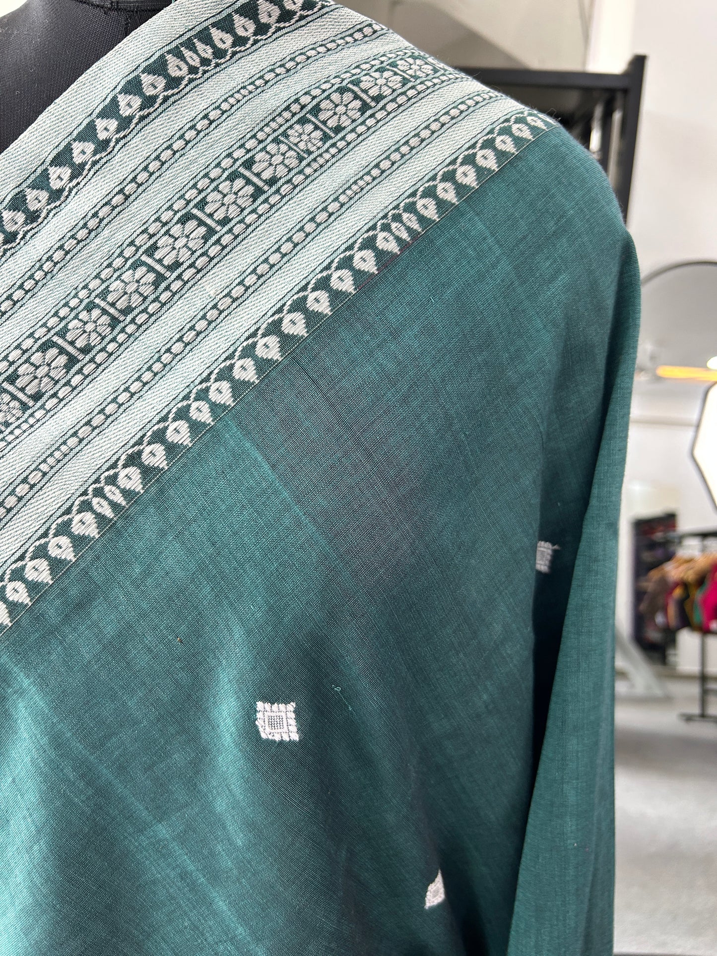 GREEN MERCERISED SAREE