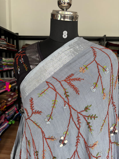 BLACK LINEN SAREE