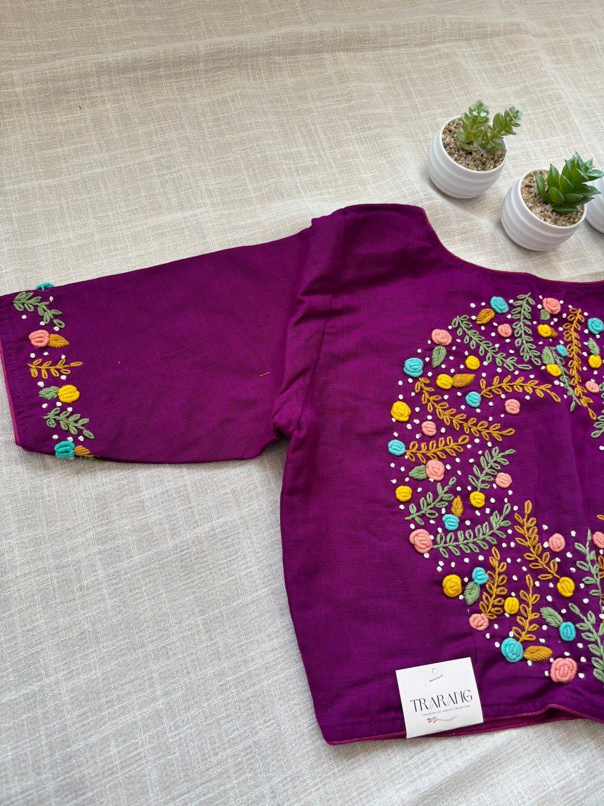 PURPLE EMBROIDERED  BLOUSE