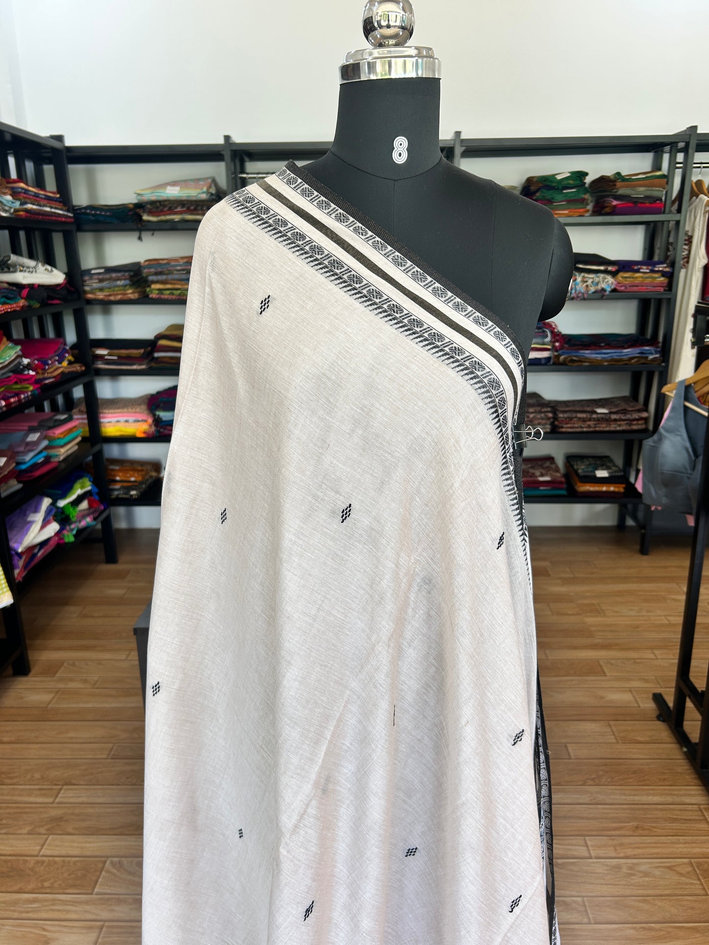 OFF WHITE DHANIAKHALI SAREE