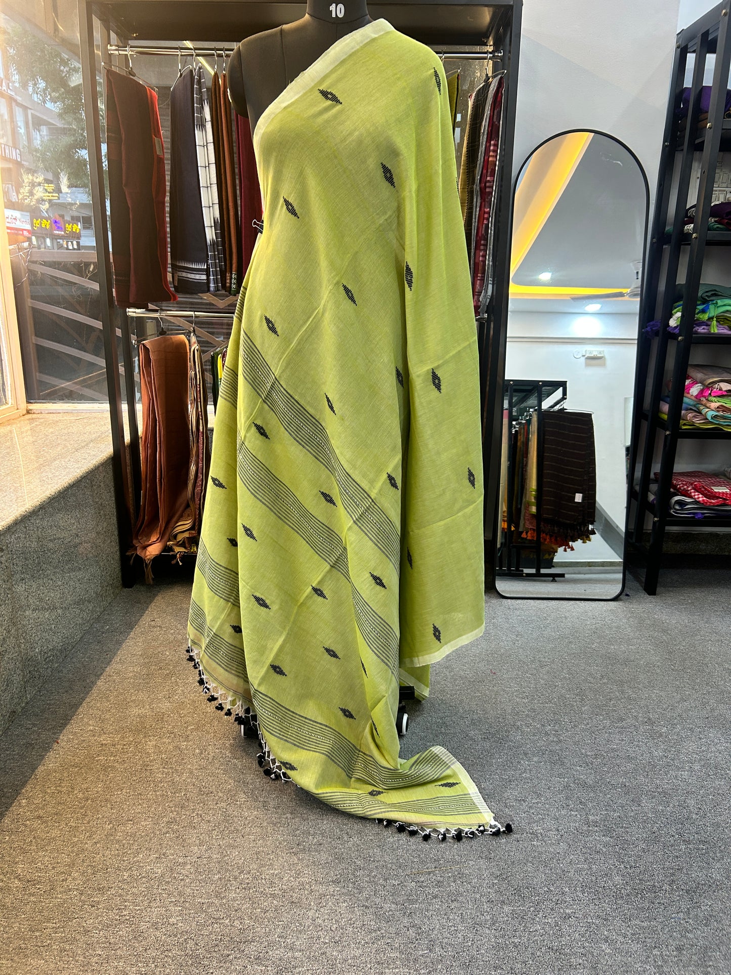 GREEN MUL JAMDANI SAREE