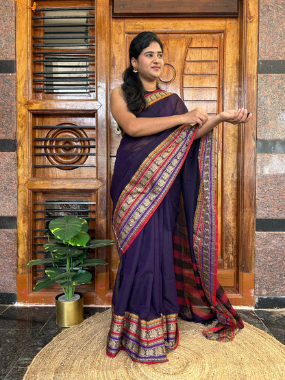 Purple Narayanpet saree.