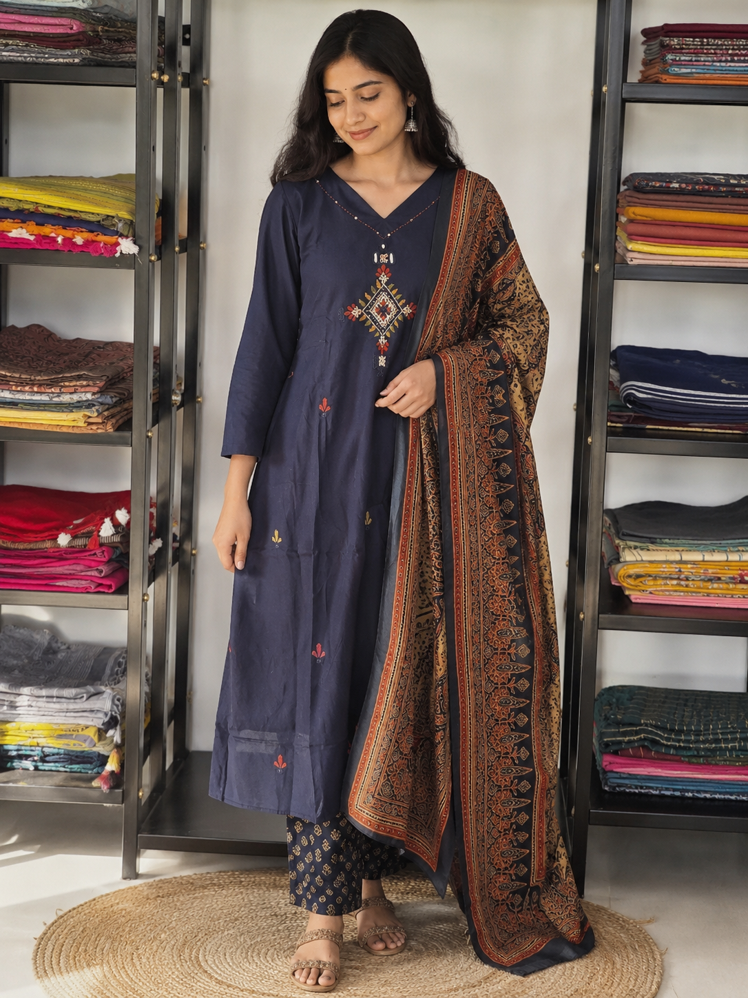 BLUE GAMTHI DRESS