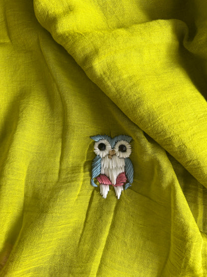 GREEN OWL MUL SAREE