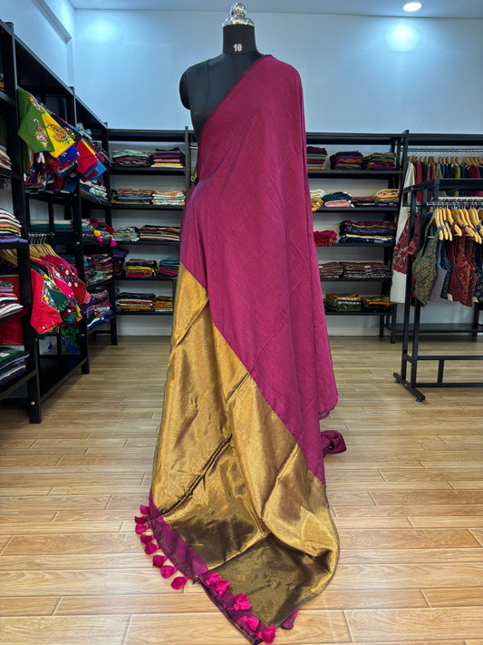 PINK ACRYLIC SAREE