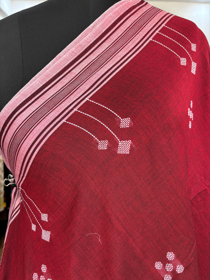 RED BHUJODI SAREE