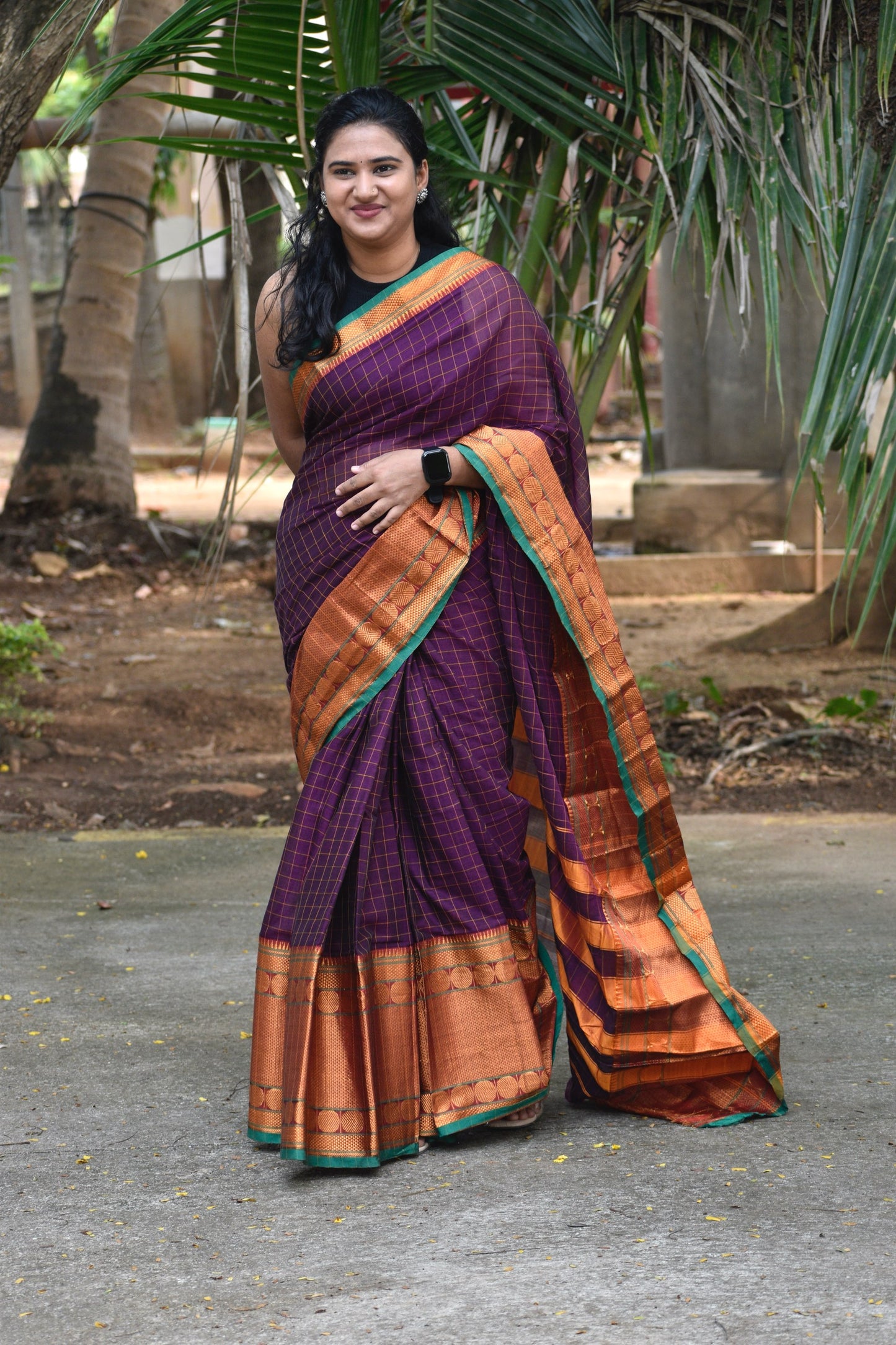 Purple Narayanpet saree.