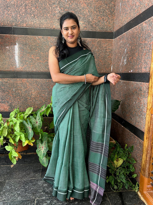 GREEN PATTEDANCHU SAREE.