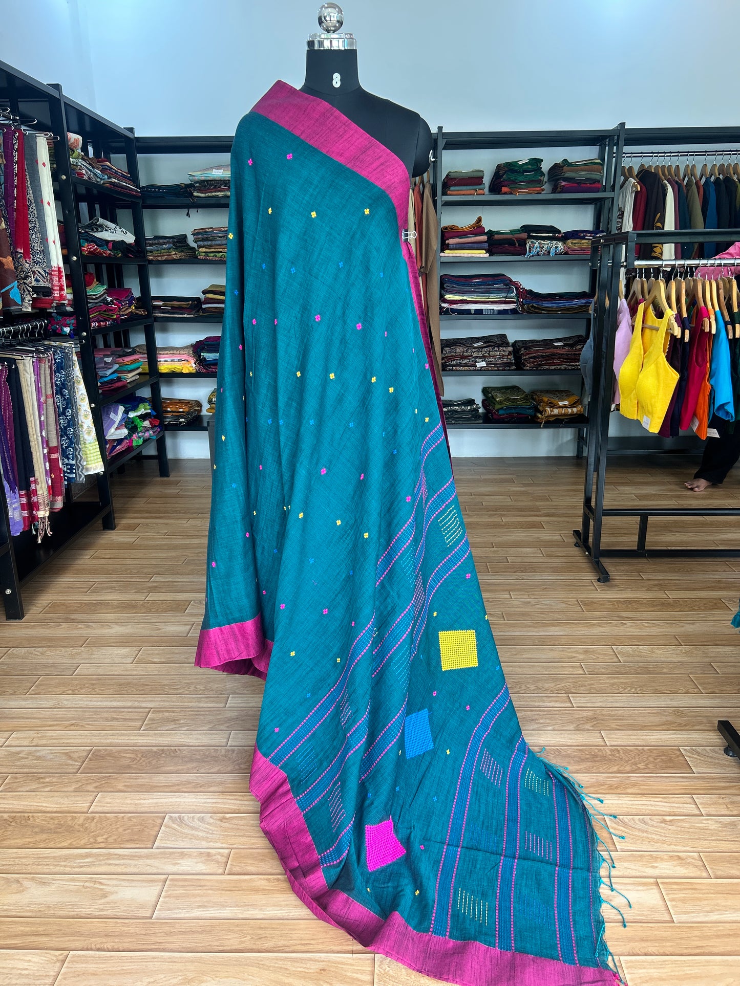 GREEN KHADI COTTON SAREE