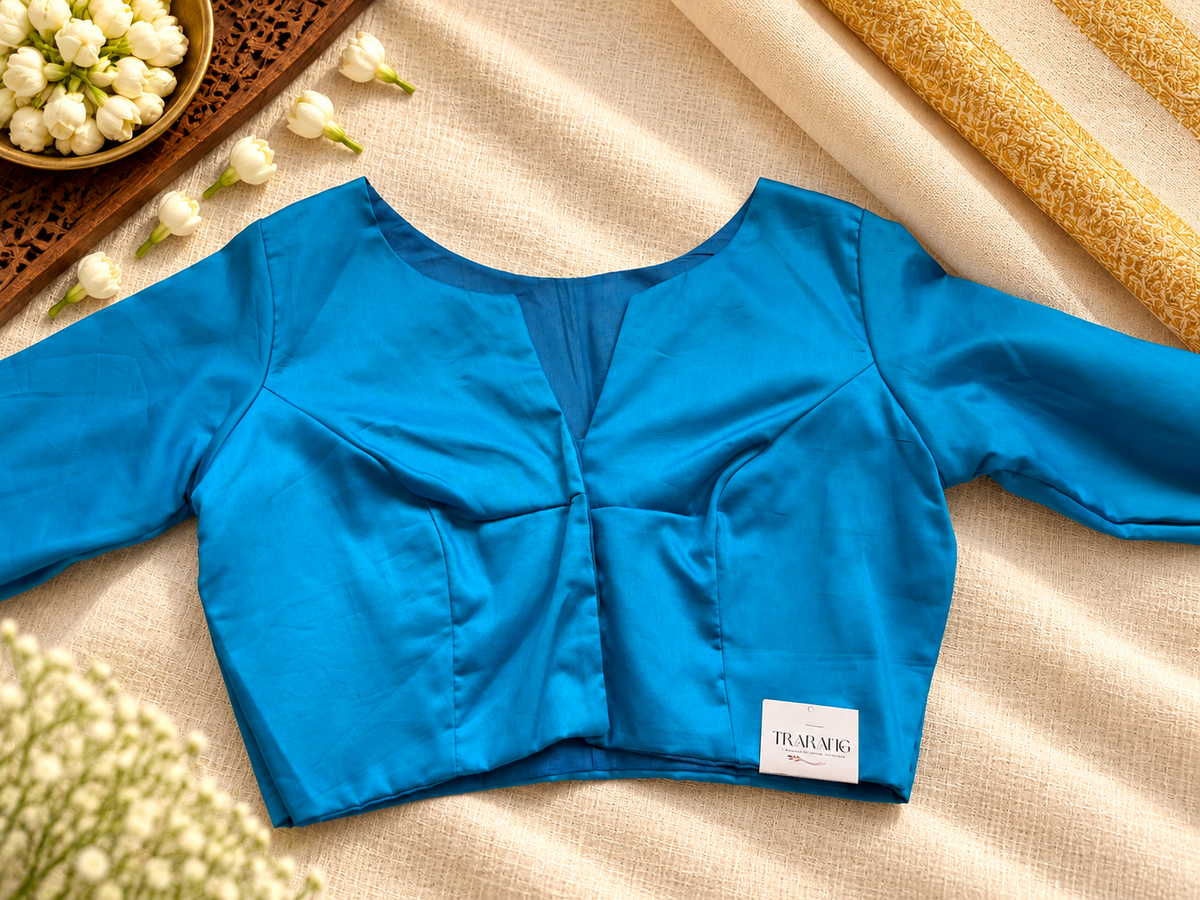 BLUE COTTON BLOUSE