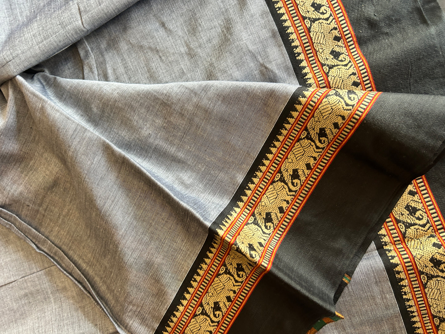 GREY NARAYANPET SAREE