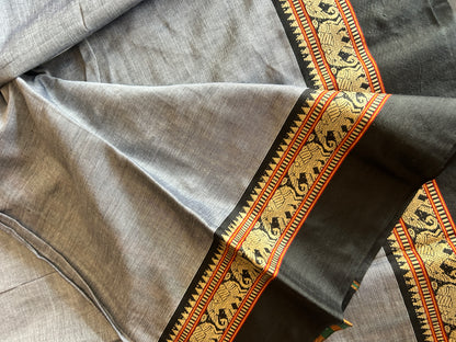 GREY NARAYANPET SAREE