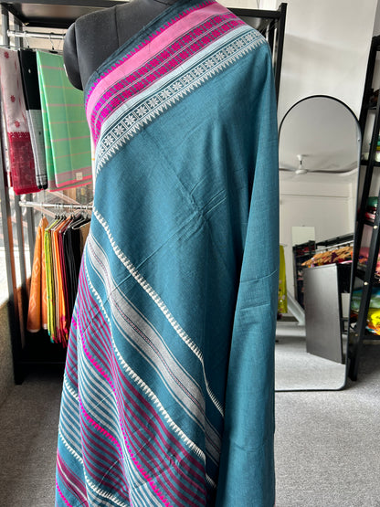 BLUE DHANIAKHALI SAREE