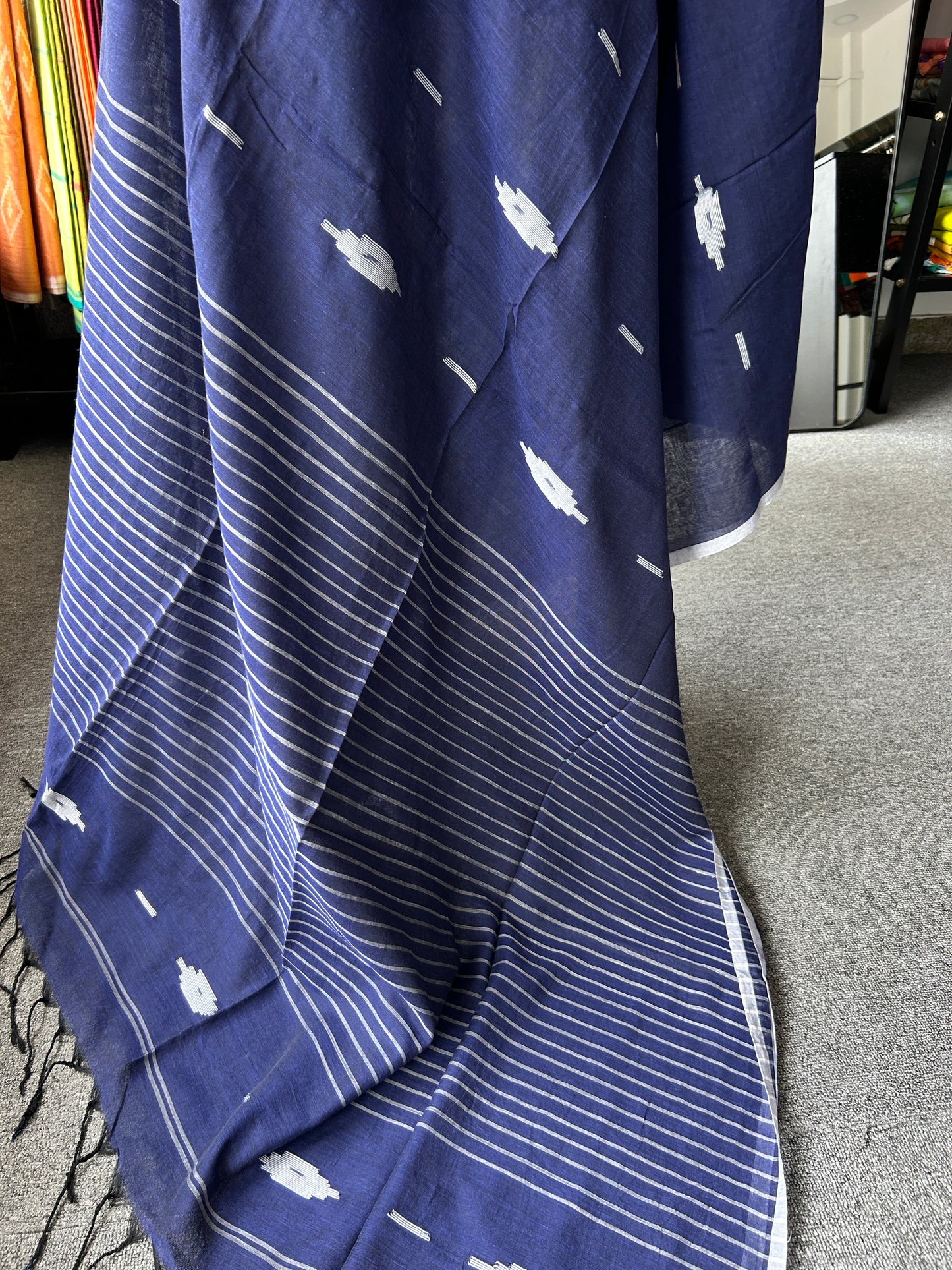BLUE MUL JAMDANI SAREE