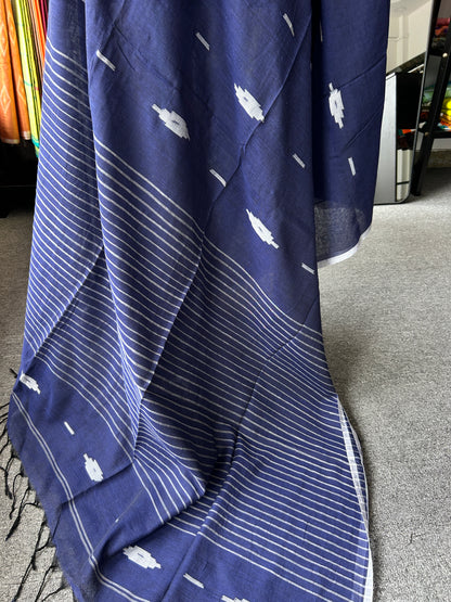 BLUE MUL JAMDANI SAREE