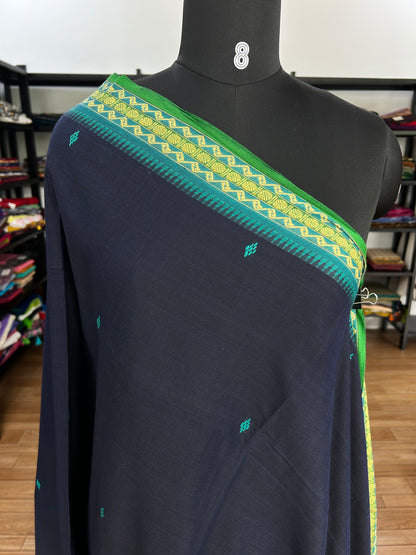 BLUE DHANIAKHALI SAREE