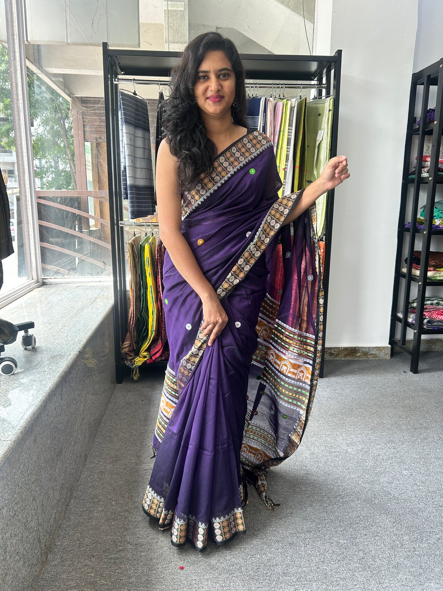 PURPLE MERCERISED SAREE