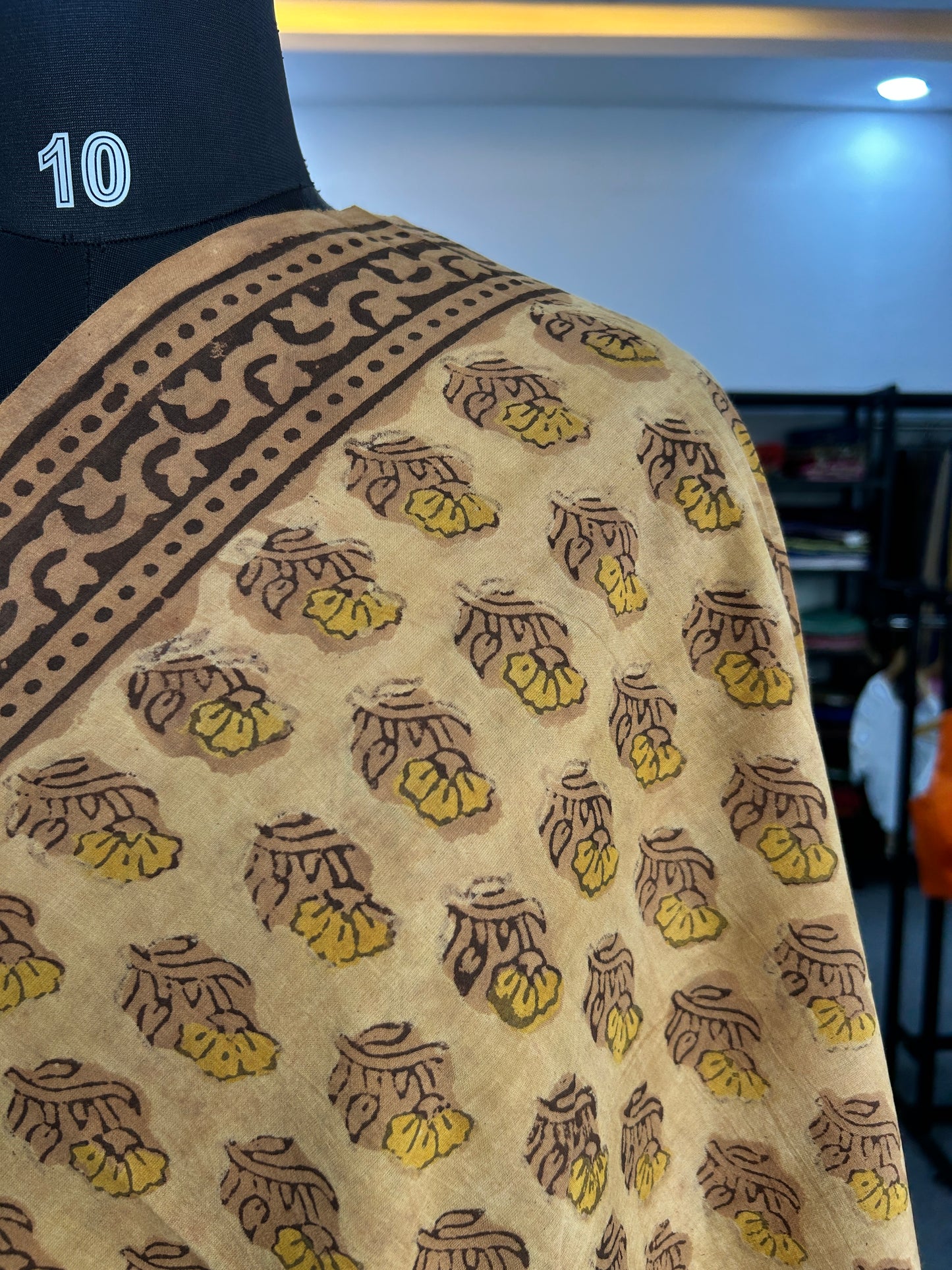 YELLOW AJRAKH MUL SAREE