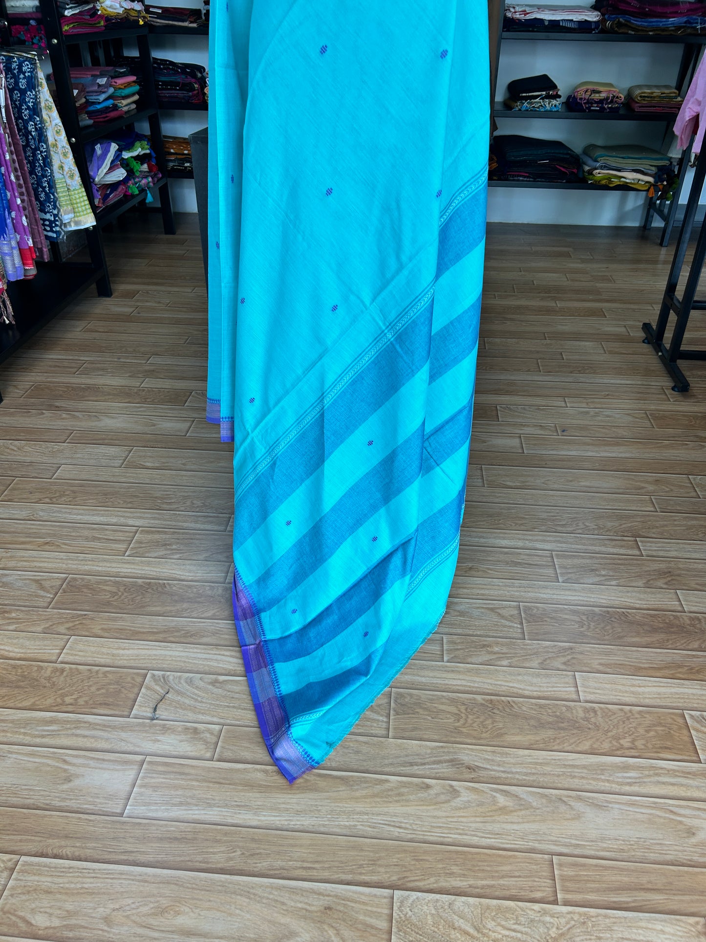 BLUE DHANIAKHALI SAREE