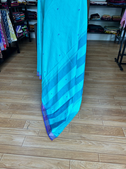 BLUE DHANIAKHALI SAREE