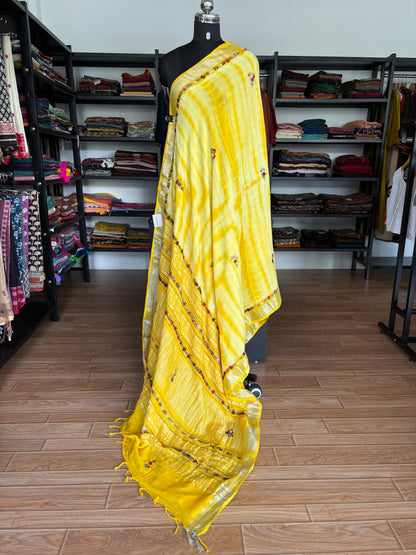 YELLOW LINEN SAREE
