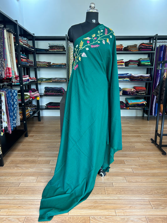 GREEN KATHA MUL SAREE