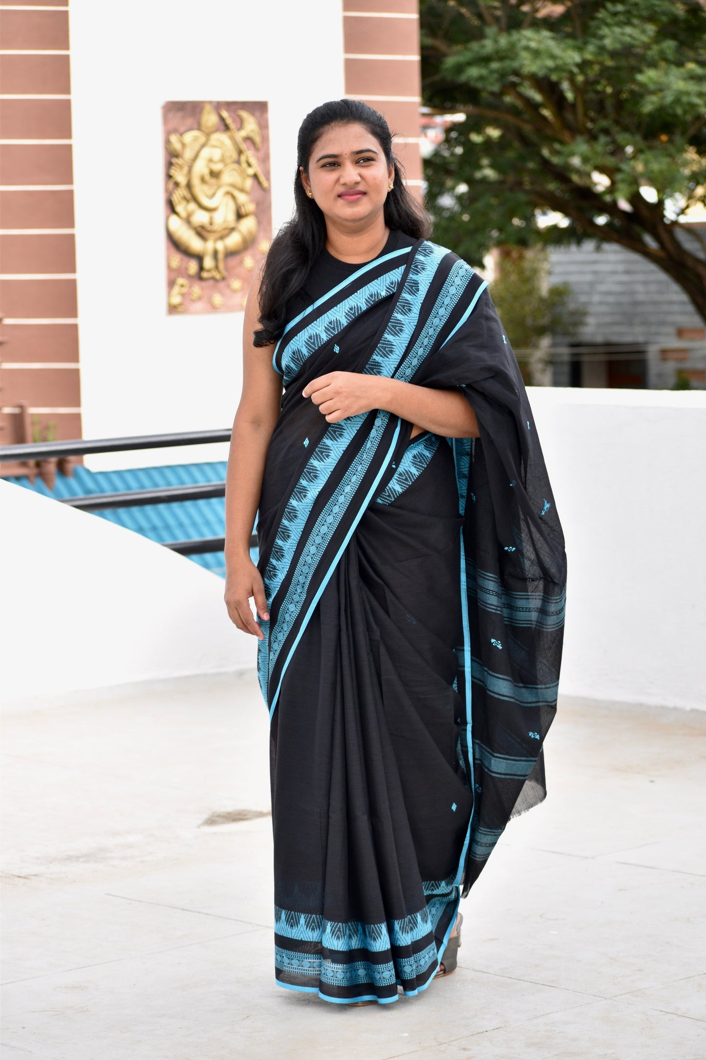 BLACK DHANIAKHALI SAREE