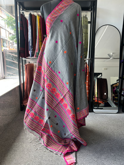 WHITE MERCERISED SAREE