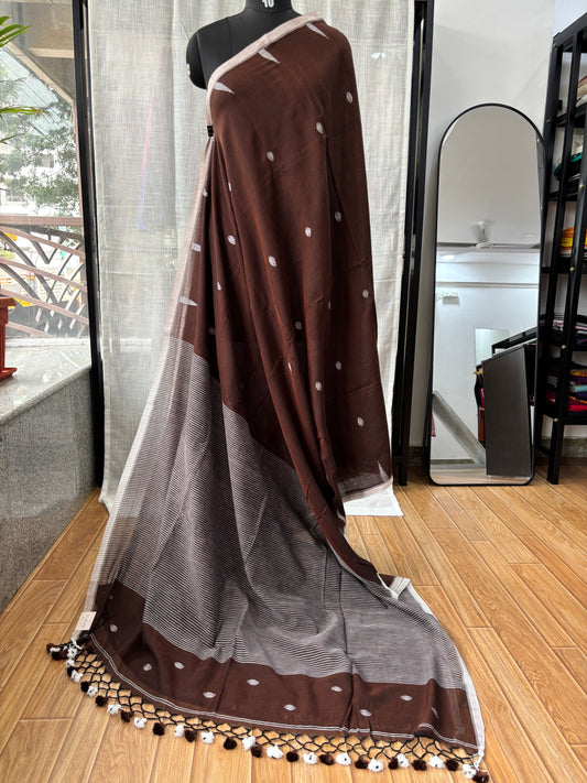 BROWN JAMDANI SAREE