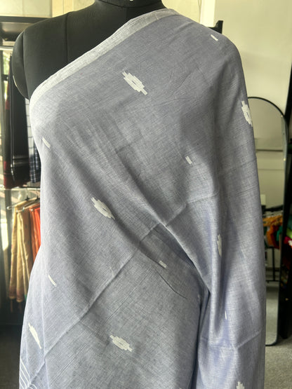 GREY MUL JAMDANI SAREE